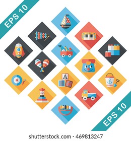 Children's toy icons set