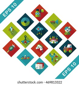 Children's toy icons set