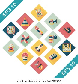 Children's toy icons set