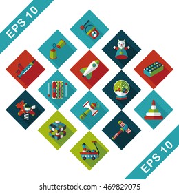 Children's toy icons set