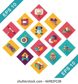 Children's toy icons set