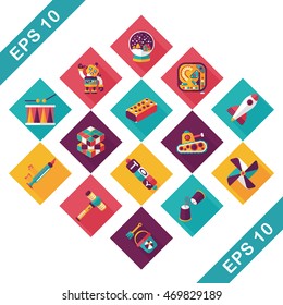 Children's toy icons set