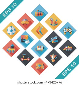 Children's toy icons set