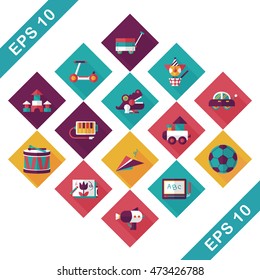 Children's toy icons set