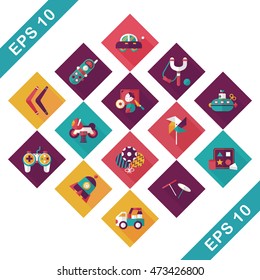 Children's toy icons set