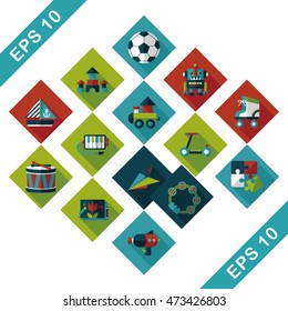 Children's toy icons set