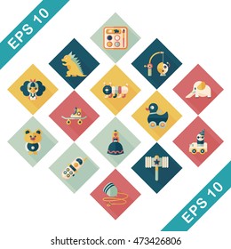 Children's toy icons set