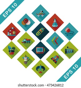 Children's toy icons set