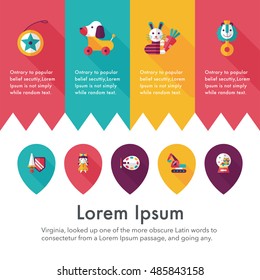 Children's toy icons set