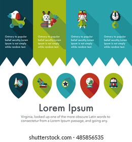 Children's toy icons set