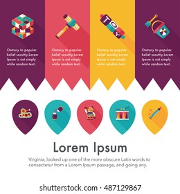Children's toy icons set