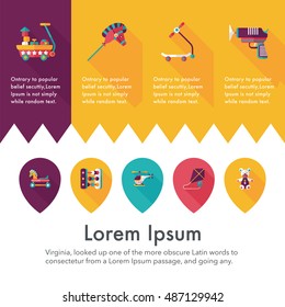Children's toy icons set