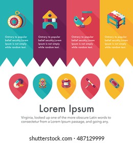 Children's toy icons set
