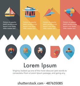Children's toy icons set