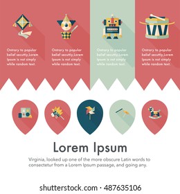 Children's toy icons set