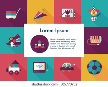 Children's toy icons set