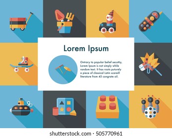 Children's toy icons set