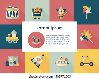 Children's toy icons set