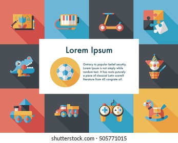 Children's toy icons set