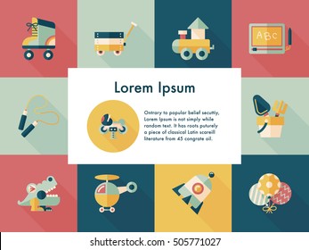 Children's toy icons set