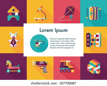 Children's toy icons set