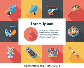 Children's toy icons set
