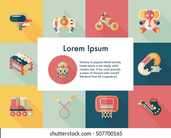 Children's toy icons set