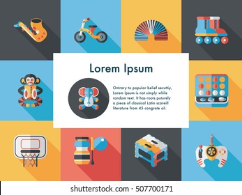 Children's toy icons set