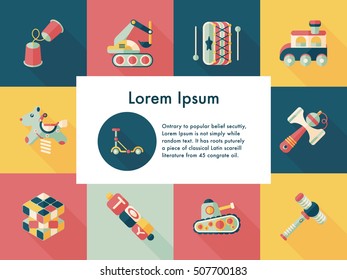 Children's toy icons set