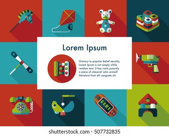 Children's toy icons set