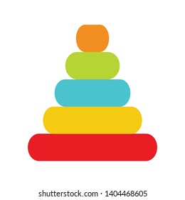 Children's toy pyramid of colored elements. Toy. Icon. Vector illustration. EPS 10.