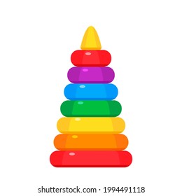 children's toy pyramid for toddlers. vector illustration isolated on white background