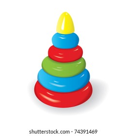 Children's toy - Pyramid. Vector.