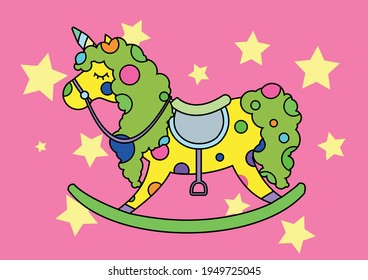 children's toy rocking horse and stars