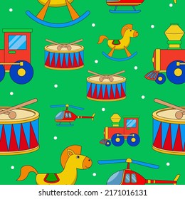 Children's toy seamless pattern vector illustration