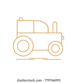 Children's toy: tractor. Design for poster or print.