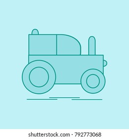 Children's toy: tractor. Design for poster or print.