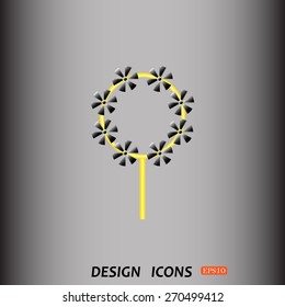 Children's toy wind mill, turntables, pinwheel wind vane. icon. vector design