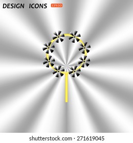Children's toy wind mill, turntables, pinwheel wind vane. icon. vector design
