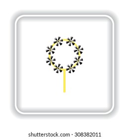 Children's toy wind mill, turntables, pinwheel wind vane. icon. vector design