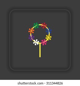 Children's toy wind mill, turntables, pinwheel wind vane. icon. vector design