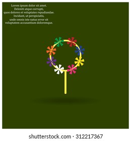 Children's toy wind mill, turntables, pinwheel wind vane. icon. vector design