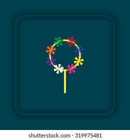 Children's toy wind mill, turntables, pinwheel wind vane. icon. vector design