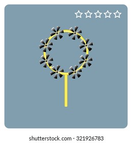 Children's toy wind mill, turntables, pinwheel wind vane. icon. vector design