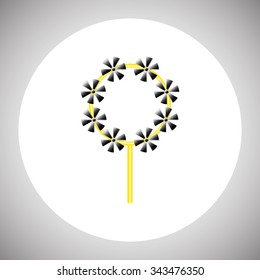 Children's toy wind mill, turntables, pinwheel wind vane. icon. vector design