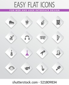 Children's toys easy flat web icons for user interface design
