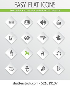 children's toys easy flat web icons for user interface design