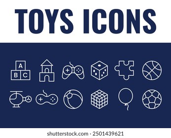 Children's Toys Icon Set. toys icons vector. toddler toys vector icons. fun toys 