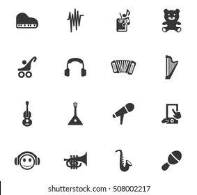 Children's toys icon set for web sites and user interface