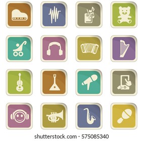 Childrens toys icon set for web sites and user interface
